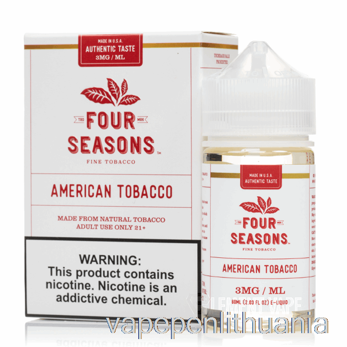 Amerikietiškas Tabakas - Keturi Sezonai - 60ml 18mg Vape Skystis